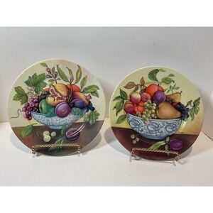 Limoges Fruit Bowl Plates Set of 2 Hand Painted I Godinger Decorative